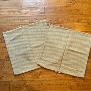 Crate&Barrel Beige Woven Pillow Covers